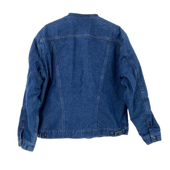 Wrangler Jean Dark Denim Blanket Lined Jacket 44 READ EMBROIDERED - Picture 4 of 4